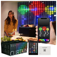 400LED de Noël Smart RGB Pixel Adressable Rideau Lumières App Programmable LED Fée DIY Rideau Lumières