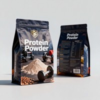 Sachet personnalisé imprimé en Mylar à fond plat, emballage alimentaire de qualité alimentaire, 500g 1kg, résistant à l'humidité, pour poudre de protéines de lactosérum