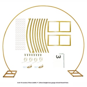 Grenz überschreitende schmiede eiserne Bogen halterung Goldene Hochzeits dekoration Party liefert Hintergrund wand Ballon Ring bogen halbkreis förmig - Product Image 1
