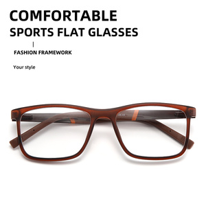 TR90 kacamata bingkai kaki logam persegi lensa kacamata untuk pria desain merek Musim Semi engsel nyaman bantalan hidung kacamata UV400 - Product Image 2
