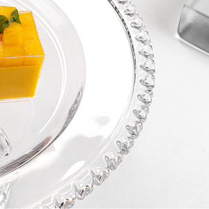 JINGYU classico <span class=keywords><strong>Vintage</strong></span> alto vetro piatto di frutta usa e getta cibo da Dessert con motivo a pianta quadrato supporto per la casa per il partito - Product Image 3