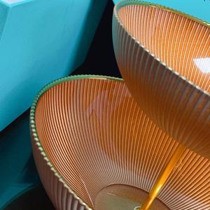 Plateau à fruits double couche en verre émaillé orange, séparateur de fruits, beau et pratique, en promotion - Product Image 5