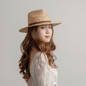 หมวกปานามาสานด้วยมือ ประดับริบบิ้นแฟชั่นฤดูใบไม้ผลิ-ฤดูร้อน สำหรับกันแดดกลางแจ้ง สไตล์แจ๊ส - Product Image 3