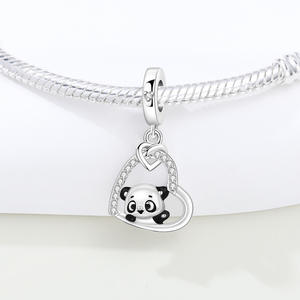 Colgante de latón blanco de gran venta con la inscripción 'I Love Panda', pulsera DIY de alta gama, joyería y accesorios al por mayor - Product Image 2