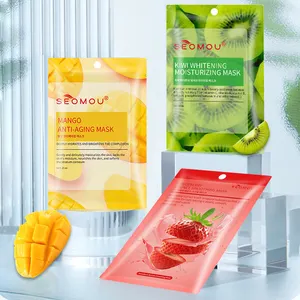 SEOMOU OEM Fruit Face Mask Organic Vitamin C Sheet Mask Form and Face Use maschera facciale coreana idratante