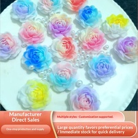 Petite carte en résine luminescente effet luciole mate, rose, 30 mm, pour DIY, épingles à cheveux faites main, coques de téléphone, autocollants pour réfrigérateur, fleurs