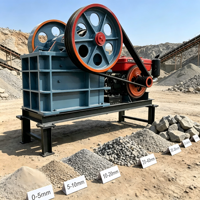 Concasseur à mâchoires, concasseur de pierres pour l'exploitation minière, PE 150x250, moteur diesel, capacité de 3-5t/h, mini portable
