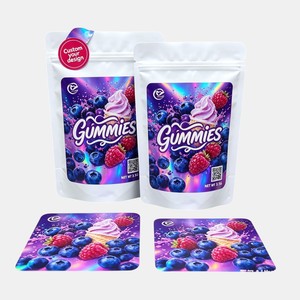 Sacs Mylar personnalisés imprimés avec autocollant, 3,5 g, anti-odeur, sacs en plastique Mylar autoportants <span class=keywords><strong>de</strong></span> 3,5 g avec étiquettes autocollantes, <span class=keywords><strong>pochette</strong></span> avec mon logo - Product Image 1