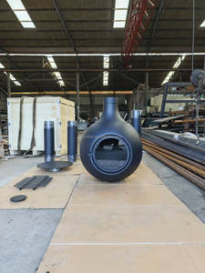 Chimenea Esférica Personalizable para Interiores, <span class=keywords><strong>con</strong></span> Ventana <span class=keywords><strong>de</strong></span> Vidrio, para Calentar <span class=keywords><strong>con</strong></span> <span class=keywords><strong>Leña</strong></span> Real, Colgante y Suspendida - Product Image 2