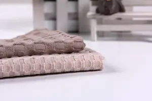 OEM Custom Design morbido tessuto 100% cotone organico solido spugna tessuti Waffle per abbigliamento