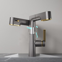 Robinet de lavabo gris Gun Table domestique lavabo salle de bain robinet de rince-bouche réglable froid et chaud
