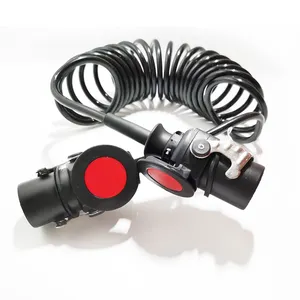 Heavy Duty 7 Way ABS Camiones Remolque Bobina de energía eléctrica <span class=keywords><strong>verde</strong></span> en espiral Cable de remolque en espiral Cable de 7 núcleos para remolque - Product Image 2