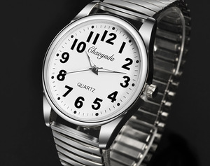 Reloj de Cuarzo Redondo de Acero Inoxidable para Hombre, Esfera Analógica con Números Arábigos, Diseño Minimalista, 38 mm, Cierre Plegable - Product Image 1