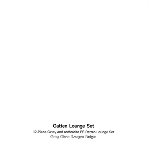 Set da giardino Gatten Lounge a 12 pezzi in rattan PE grigio e antracite, mobili da esterno - Product Image 1