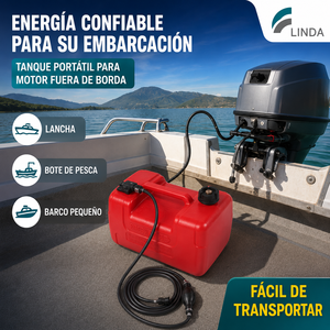 LINDA Fabrica Directa Réservoir de Carburant Marin 12L avec Tuyau 3.1m 8mm pour Moteur Hors-Bord Yamaha CE EPA ErP CARB - Product Image 2