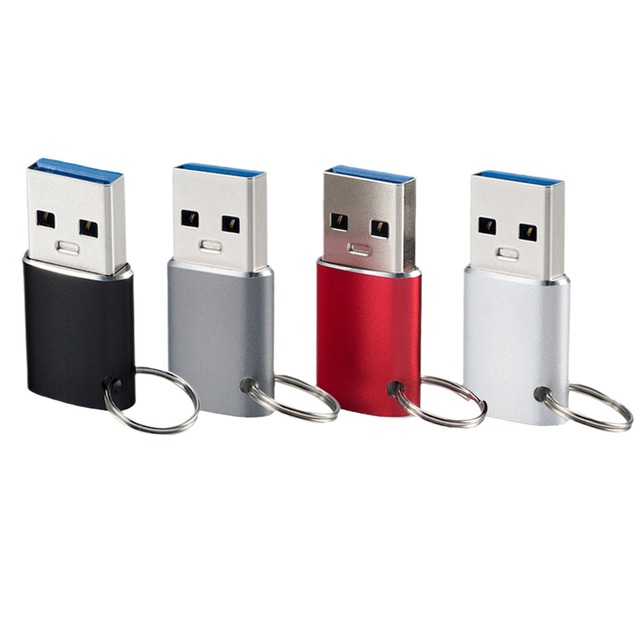 USB C Adapter Type-C Female to USB 3.1 Male OTG Keychain Aluminum Case New Condition AC Output Connectors
