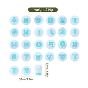 26pcs vốn tiếng Anh chữ và số mùa xuân chết thư Biscuit in ấn cắt chết thư mùa xuân chết nướng - Product Image 3