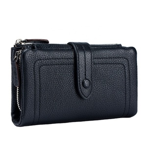 Wholesale Men's Long Genuine Leather Vintage <b>Wallet</b> with RFID Blocking Zipper Closure & Custom <b>Trifold</b> Credit Card Holder - Product Image 1