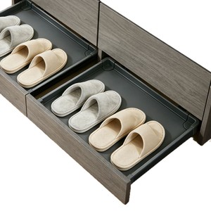 Tiroir à chaussures à rebond par résonance avec plateau, rangement ajustable pour entrée, design coulissant au sol - Product Image 1