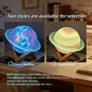 Lampe d'ambiance rétro 3D personnalisée <span class=keywords><strong>Saturne</strong></span> à changement <span class=keywords><strong>de</strong></span> couleur avec haut-parleur <span class=keywords><strong>de</strong></span> jeu sans fil BT à piles et étoiles arc-en-ciel, idéale comme cadeau. - Product Image 6