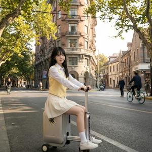 Valise intelligente Airwheel SE3SL+ 20 pouces avec fonction de conduite, chargement USB, serrure TSA, compatible Find My, <span class=keywords><strong>trottinette</strong></span> électrique - Product Image 2