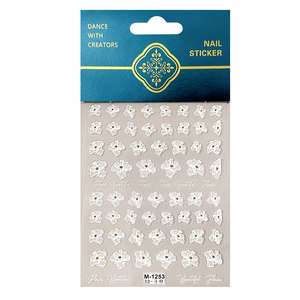 White Lace Flowers 5d Embossed Nail Art Stickers <strong>Strips</strong> 3d Nail Art Wraps Sticker Decals - Product Image 5