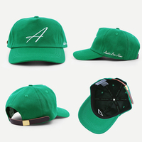 Casquette de baseball non structurée en coton à 5 panneaux avec sangle en cuir, logo brodé personnalisé, marque privée, vente en gros pour fabricants OEM