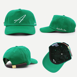 หมวกเบสบอลปรับได้5แผงสีเขียวออกแบบได้ - Product Image 2