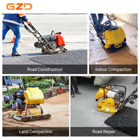 Vente d'usine GZD : Compacteur à plaque vibrante à moteur essence pour la réparation des chaussées en asphalte
