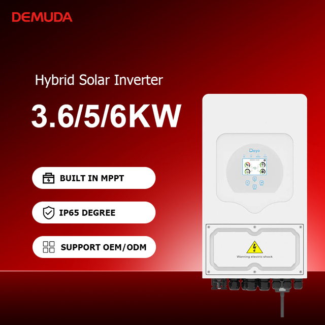 Demuda Wholesale Wall-mounted Deye Hybrid Inverter 3.6KW 5KW 6KW Single Phase 230v 48v US Eu Version for Solar Energy System