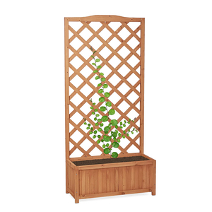 Di <span class=keywords><strong>legno</strong></span> Reticolo Fioriera Pentola Scoperta Sollevato Giardino Letto di fiori <span class=keywords><strong>Con</strong></span> <span class=keywords><strong>Traliccio</strong></span> di <span class=keywords><strong>Legno</strong></span> - Product Image 1