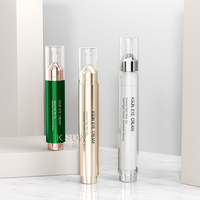 Vente en gros de lotion sérique de luxe 5ml 10ml 15ml Seringue cosmétique en plastique argentée Flacon compte-gouttes en plastique Flacon pompe sans air