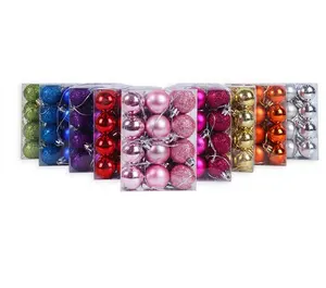 24pcs Shatterproof Natal Decoração Tree Balls Natal Ball Ornamentos para Xmas Tree Balls