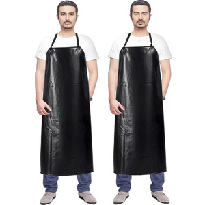 Black Pvc <b>Apron</b> 80x110cm Water Resistant For <b>Kitchen</b> And Seafood Processing Work Use - Product Image 2
