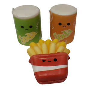 ของเล่นบีบคลายเครียดรูปแฮมเบอร์เกอร์และเฟรนช์ฟรายส์ขนาดเล็ก วัสดุ PU เด้งช้า ของขวัญสำหรับเด็กและผู้ใหญ่ ของเล่น PU ช่วยผ่อนคลาย - Product Image 3