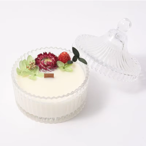 Velas Aromáticas Decorativas con Flores y Frutas Secas, con Campana de Vidrio, Cera de Soya Premium, Fragancia Duradera para Bodas - Product Image 6
