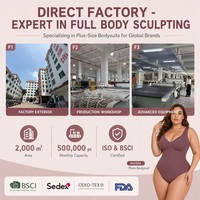 Body gainant sans couture personnalisé à haute compression pour femme, post-chirurgie, grande taille, avec fermeture éclair et effet taille haute