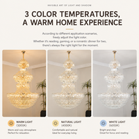 Nouvelle conception de lampes suspendues en or modernes et luxueuses pour salon d'hôtel, escalier, éclairage LED décoratif, lustre