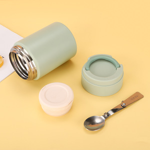 Taza para estofado de acero inoxidable 316 al por mayor, contenedor de sopa para mantener alimentos frescos, taza con cuchara, soporte para teléfono móvil para desayuno - Product Image 6