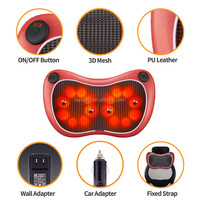 Bantal Pijat Shiatsu Leher dan Punggung 2 Tombol Mewah dengan Pemanas LY-735A untuk Aplikasi Tubuh