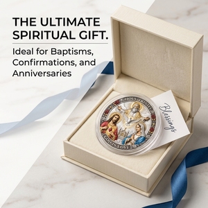 Moneta Commemorativa Personalizzata della Sacra Trinità con Rilievo 3D e Smalto, Monete Commemorative per Collezione d'Arte e Regalo Souvenir Culturale con Scatola - Product Image 5