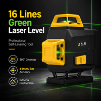 Guangchen 360 °   Niveau laser vert 4D 16 lignes de qualité industrielle, outil de mesure laser auto-nivelant pour la construction et la décoration