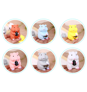 ของเล่นบีบหนูแฮมสเตอร์น่ารัก มีเสียง ของเล่นหนูแฮมสเตอร์บีบมีเสียง PVC สำหรับเด็ก ของเล่นคลายเครียด ของเล่นธีมสัตว์ - Product Image 6