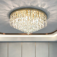 Plafonnier en acier inoxydable cristallin, design moderne et épuré, indice de protection IP33, alimentation CA, éclairage LED pour chambre principale, salon, luxe