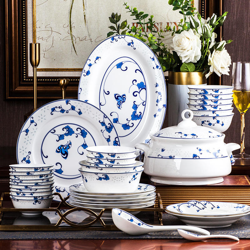 景徳鎮卸売ボーンチャイナ食器セットセラミックディナーウェアセット