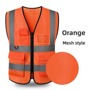 Chaleco de Seguridad Reflectante de Alta Visibilidad 100% Poliéster con Logotipo Personalizado, Chaqueta de Seguridad para Tráfico y <span class=keywords><strong>Trabajo</strong></span>, Ropa Impermeable para Seguridad Laboral - Product Image 1