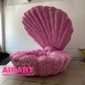 Adereços rosa infláveis do seashell do oceano, grande balão inflável do escudo do mar para a decoração do evento da noite do clube