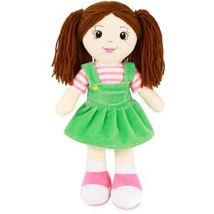 Poupée de chiffon en peluche pour fille, nounours doux, avec cheveux et robe jaunes, peluche personnalisée, cadeaux pour filles - Product Image 4