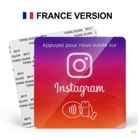 Plaque de table en acrylique NFC, carte d'avis Google, panneau de commande tactile par téléphone avec puce NTAG215