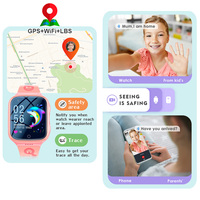 Reloj Inteligente para Niños con Pantalla TFT Cuadrada, Larga Duración de Batería, Rastreador GPS 4G, Correa de Silicona, IP67, para Niños y Niñas, Videollamada HD, Botón SOS